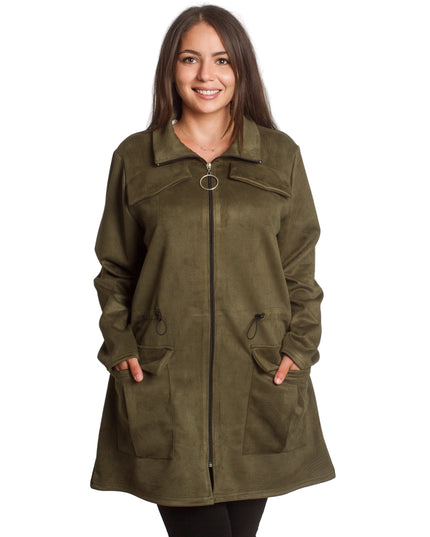 Γυναικεία ζακέτα σε πράσινο με φερμουάρ