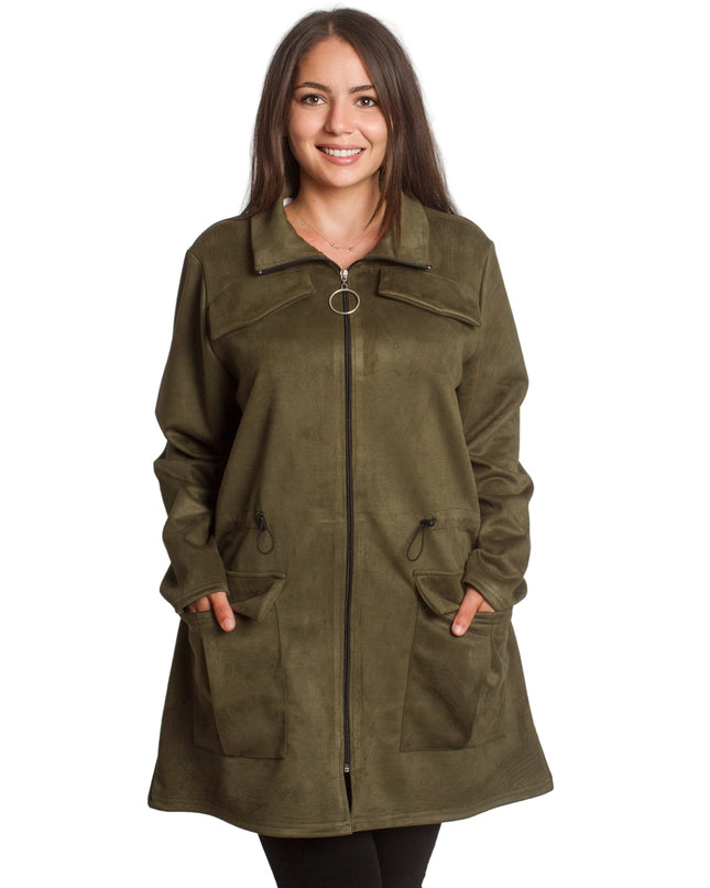 Γυναικεία ζακέτα σε πράσινο με φερμουάρ