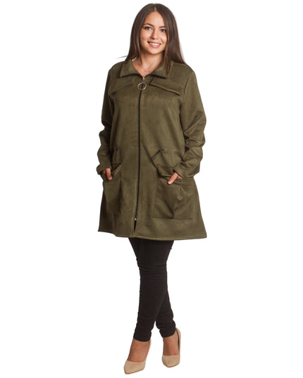 Γυναικεία ζακέτα σε πράσινο με φερμουάρ