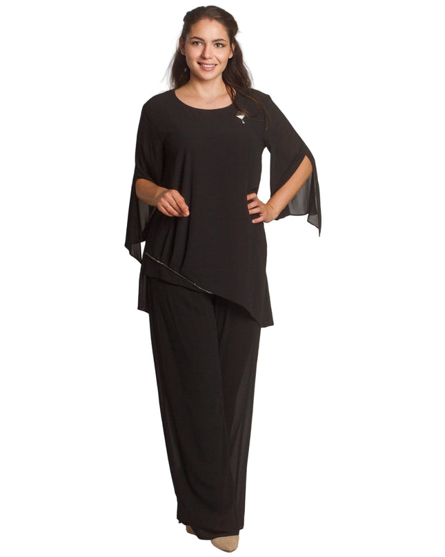 Επίσημο σετ δύο τεμαχίων σε μαύρο για μεγάλα μεγέθη