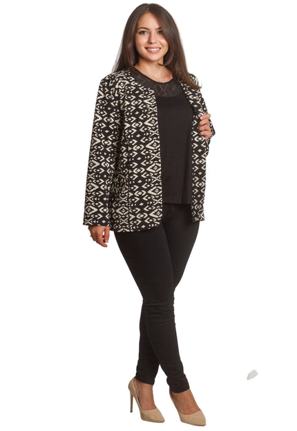 Κομψό σακάκι με γεωμετρικό μοτίβο και τσέπες