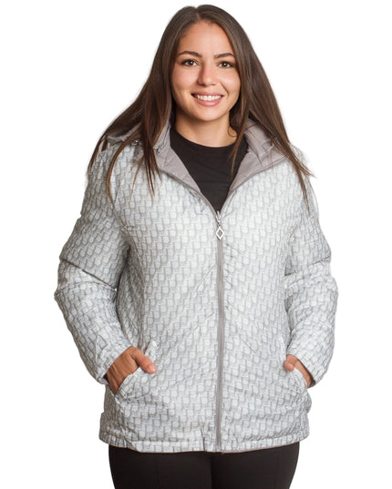 Διπλής όψης γυναικείο γκρι μπουφάν με κουκούλα