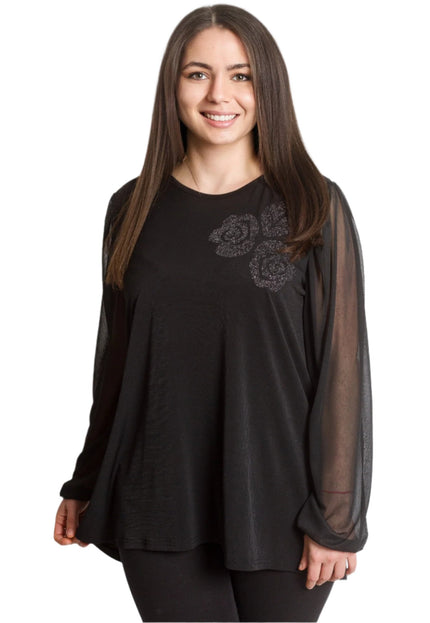 Επίσημη  Τουνίκ με Λουλούδια και Σιφόν Μανίκια