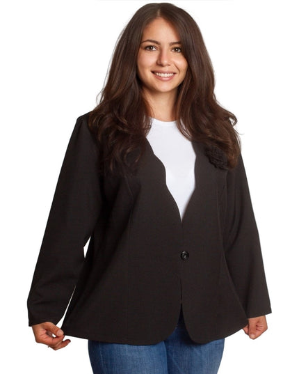 Μαύρο επίσημο σακάκι με μακρύ μανίκι σε μεγάλα μεγέθη