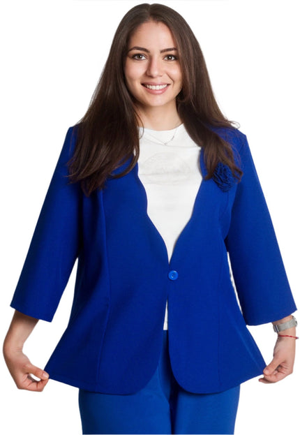 Επίσημο σακάκι σε μπλε ρουά  μεγάλα μεγέθη