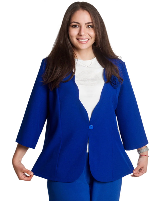 Επίσημο σακάκι σε μπλε ρουά  μεγάλα μεγέθη