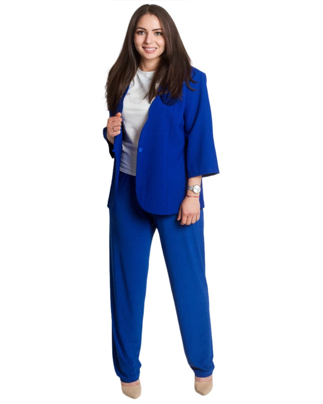 Επίσημο σακάκι σε μπλε ρουά  μεγάλα μεγέθη