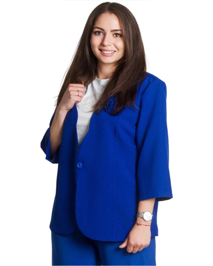 Επίσημο σακάκι σε μπλε ρουά  μεγάλα μεγέθη