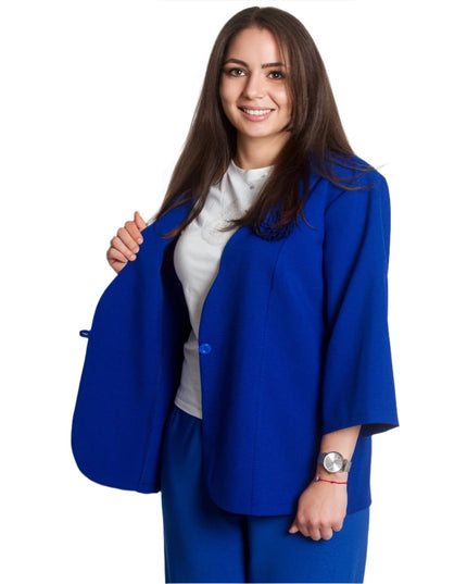 Επίσημο σακάκι σε μπλε ρουά  μεγάλα μεγέθη