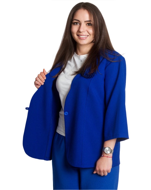 Επίσημο σακάκι σε μπλε ρουά  μεγάλα μεγέθη