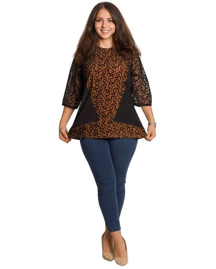 Επίσημη Τουνίκ με Όμορφο Τούλι και 3/4 Μανίκια