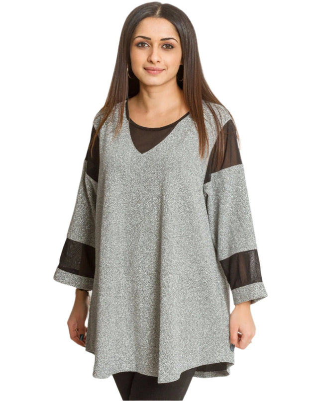 Γιορτινή  Τουνίκ με Αστραφτερό Εφέ και Τούλι