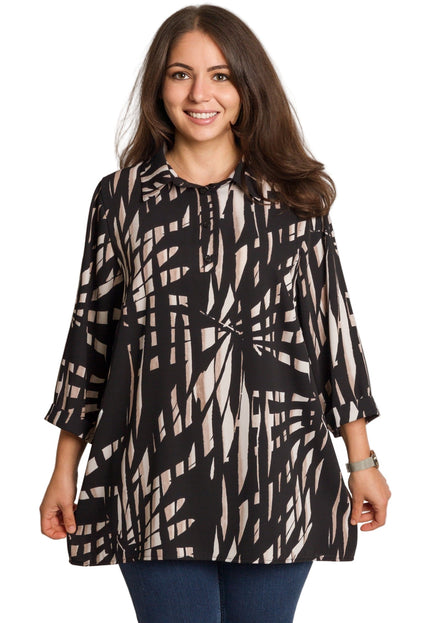 Γυναικείο μαύρο πουκάμισο σε μεγάλα μεγέθη