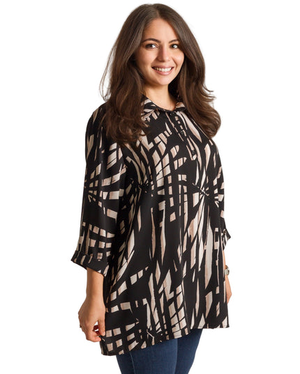 Γυναικείο μαύρο πουκάμισο σε μεγάλα μεγέθη