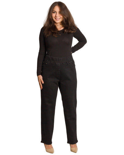 Μαύρο ελαστικό τζιν με ψηλή μέση και άνετη γραμμή