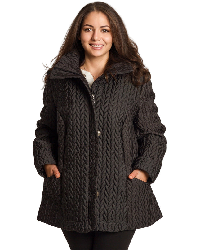 Γυναικείο μαύρο καπιτονέ μπουφάν με τσέπες