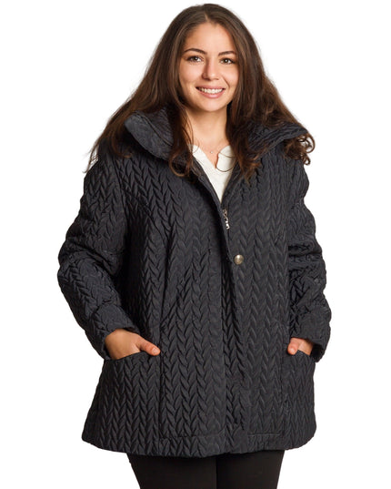 Καπιτονέ μπουφάν με τσέπες σε μεγάλα μεγέθη