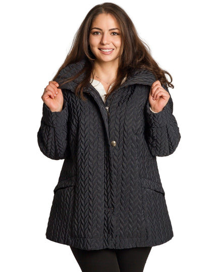 Καπιτονέ μπουφάν με τσέπες σε μεγάλα μεγέθη