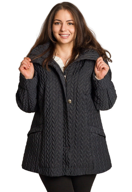 Καπιτονέ μπουφάν με τσέπες σε μεγάλα μεγέθη