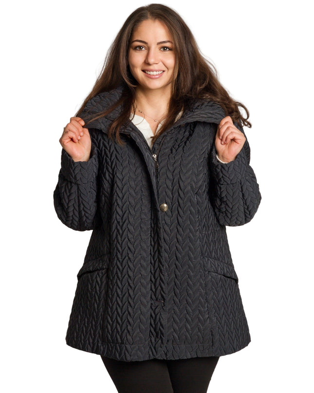 Καπιτονέ μπουφάν με τσέπες σε μεγάλα μεγέθη