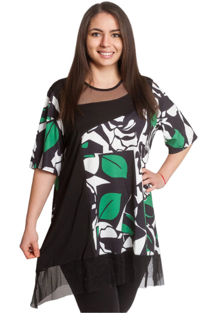 Μαύρη Τουνίκ Plus Size- Επίσημη Περίσταση - Άνοιξη-Καλοκαίρι