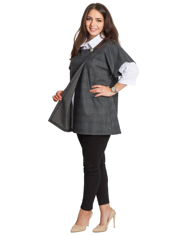 Επίσημο σετ με πουκάμισο και γκρι καρό γιλέκο