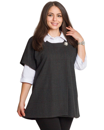 Επίσημο σετ με πουκάμισο και μάλλινο γκρι γιλέκο