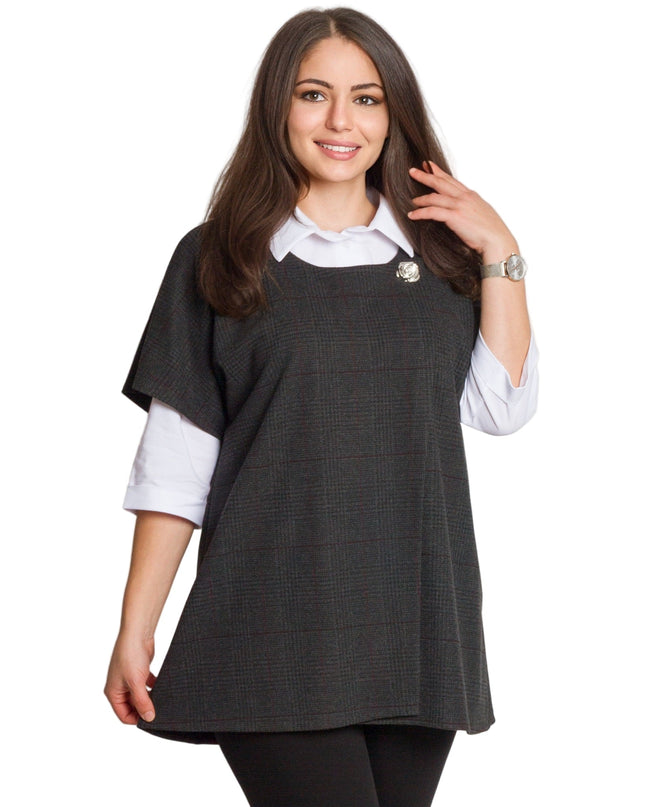 Επίσημο σετ με πουκάμισο και μάλλινο γκρι γιλέκο