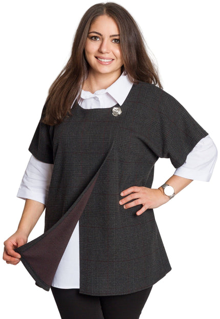 Επίσημο σετ με πουκάμισο και μάλλινο γκρι γιλέκο