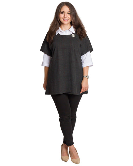 Επίσημο σετ με πουκάμισο και μάλλινο γκρι γιλέκο