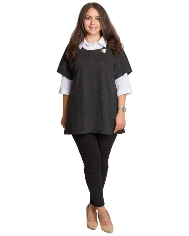 Επίσημο σετ με πουκάμισο και μάλλινο γκρι γιλέκο