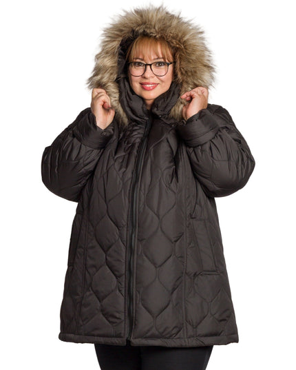 Μαύρο μπουφάν με κουκούλα μεγάλα μεγέθη