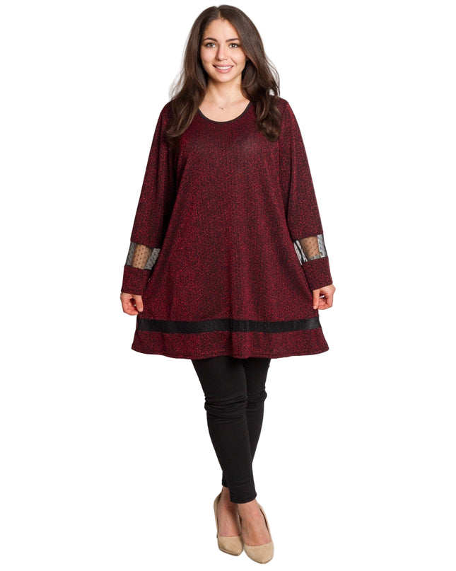 Μπορντό τουνίκ με λάμψη για επίσημες εμφανίσεις