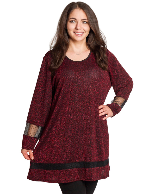 Μπορντό τουνίκ με λάμψη για επίσημες εμφανίσεις