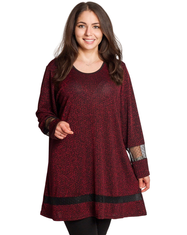 Μπορντό τουνίκ με λάμψη για επίσημες εμφανίσεις