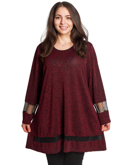 Μπορντό τουνίκ με λάμψη για επίσημες εμφανίσεις