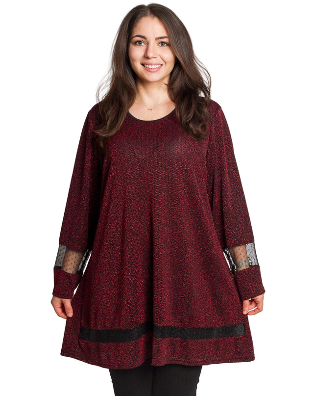 Μπορντό τουνίκ με λάμψη για επίσημες εμφανίσεις