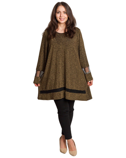 Επίσημη χρυσή τουνίκ με λάμψη σε μεγάλα μεγέθη