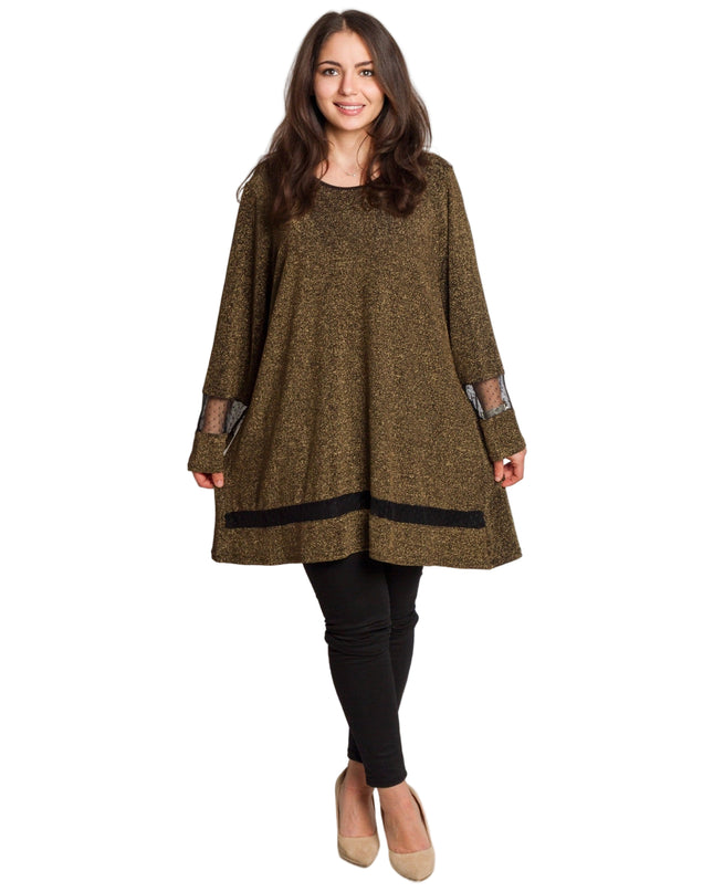 Επίσημη χρυσή τουνίκ με λάμψη σε μεγάλα μεγέθη