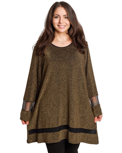 Επίσημη χρυσή τουνίκ με λάμψη σε μεγάλα μεγέθη