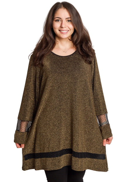 Επίσημη χρυσή τουνίκ με λάμψη σε μεγάλα μεγέθη