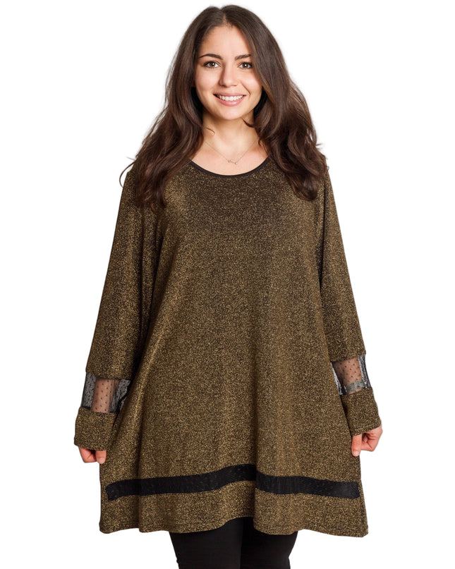 Επίσημη χρυσή τουνίκ με λάμψη σε μεγάλα μεγέθη