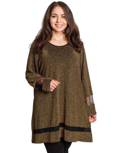 Επίσημη χρυσή τουνίκ με λάμψη σε μεγάλα μεγέθη