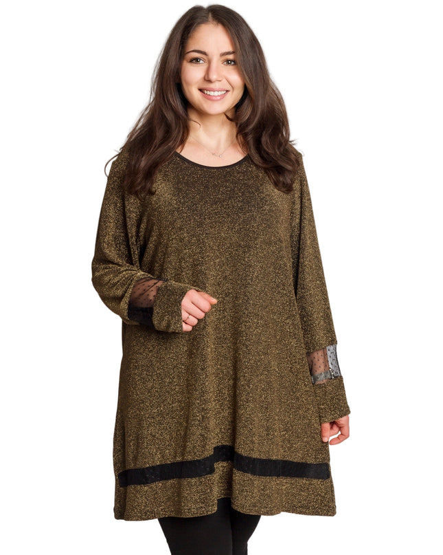 Επίσημη χρυσή τουνίκ με λάμψη σε μεγάλα μεγέθη