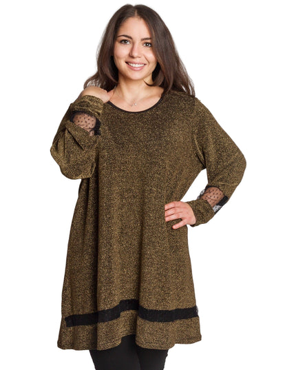 Επίσημη χρυσή τουνίκ με λάμψη σε μεγάλα μεγέθη