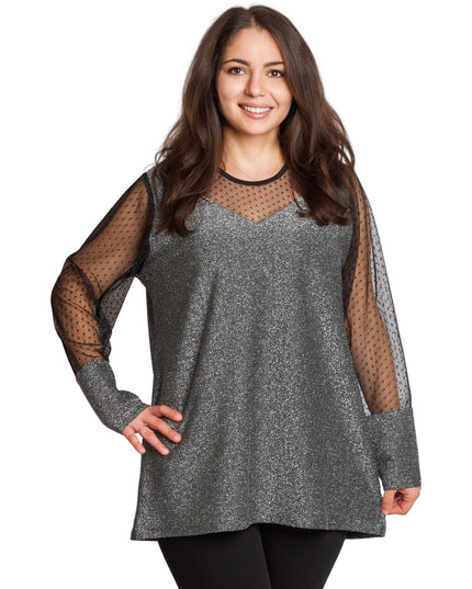 Ασημί τουνίκ με λάμψη για επίσημες εμφανίσεις