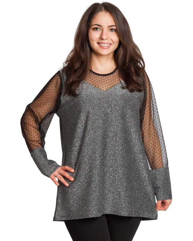 Ασημί τουνίκ με λάμψη για επίσημες εμφανίσεις