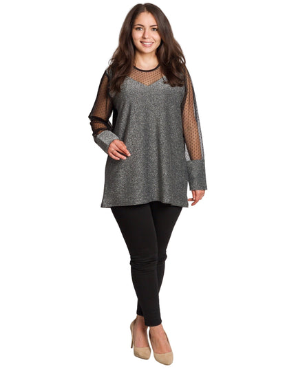 Ασημί τουνίκ με λάμψη για επίσημες εμφανίσεις