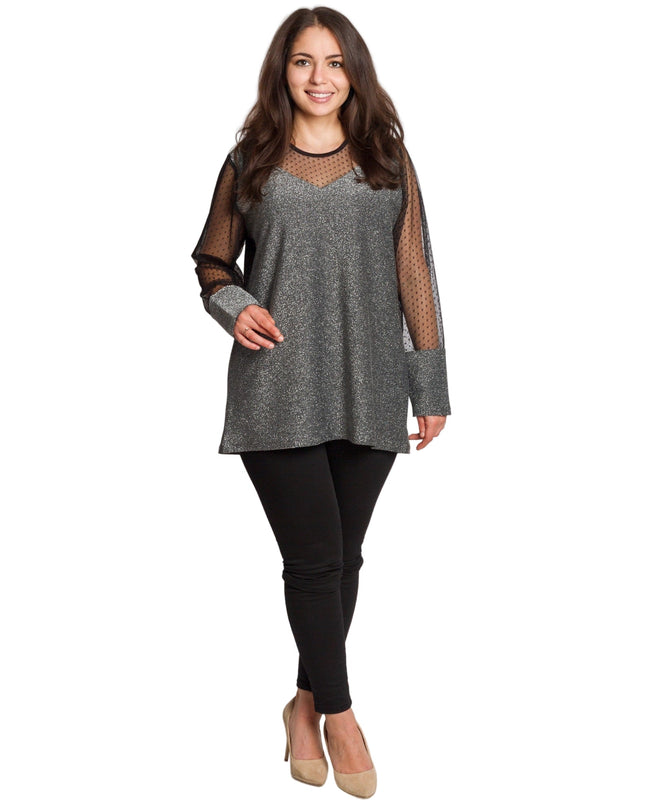 Ασημί τουνίκ με λάμψη για επίσημες εμφανίσεις