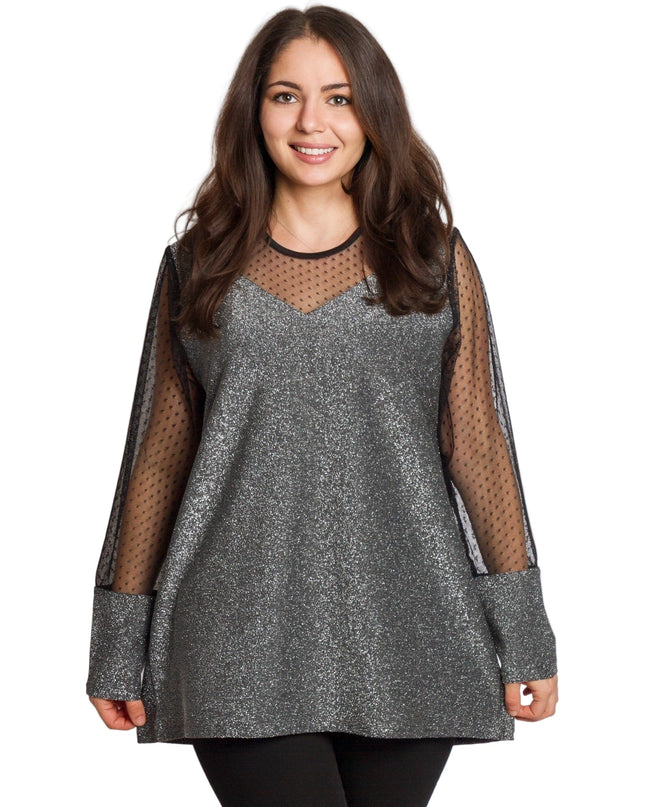 Ασημί τουνίκ με λάμψη για επίσημες εμφανίσεις